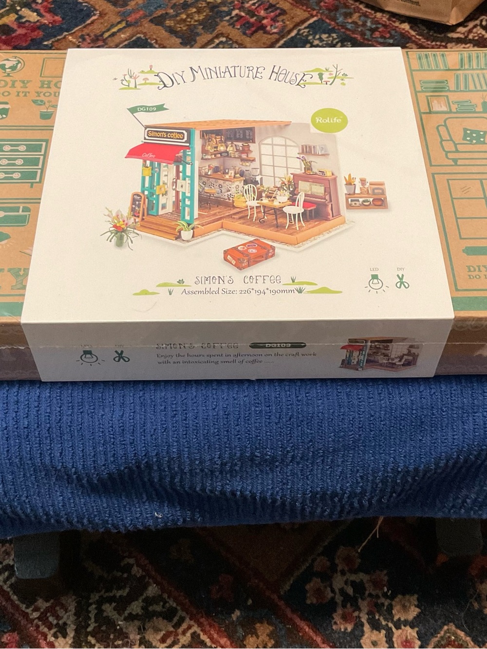 DIY Miniature House "Simon's Coffee" Kit - White Box